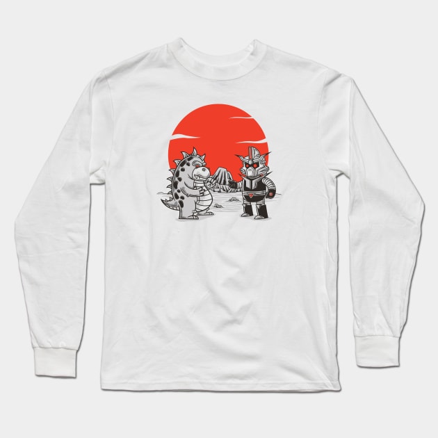 Kaiju vs. Mecha Long Sleeve T-Shirt by krisren28